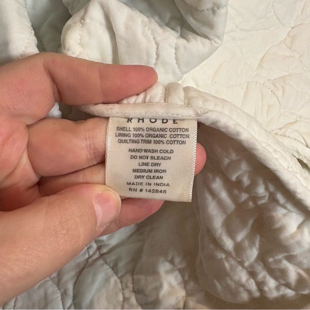 RHODE Sabrina Organic Cotton Jacket Quilted Daisy Floral Patchwork Large - $495 - Picture 10 of 11